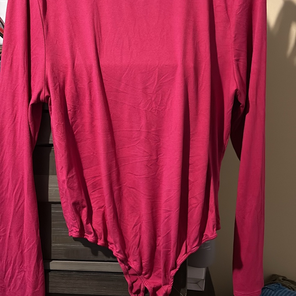 Long Sleeve Fuchsia Bodysuit